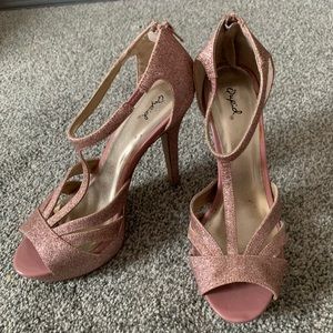 Pink Glitter platforms